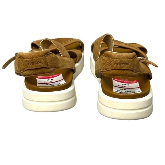 Geox Camel Color Natural Leather Sandals With Straps - Size 40 - Picture 5 of 13